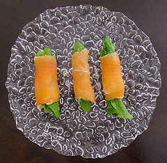 Salmon roll with salmon spread
