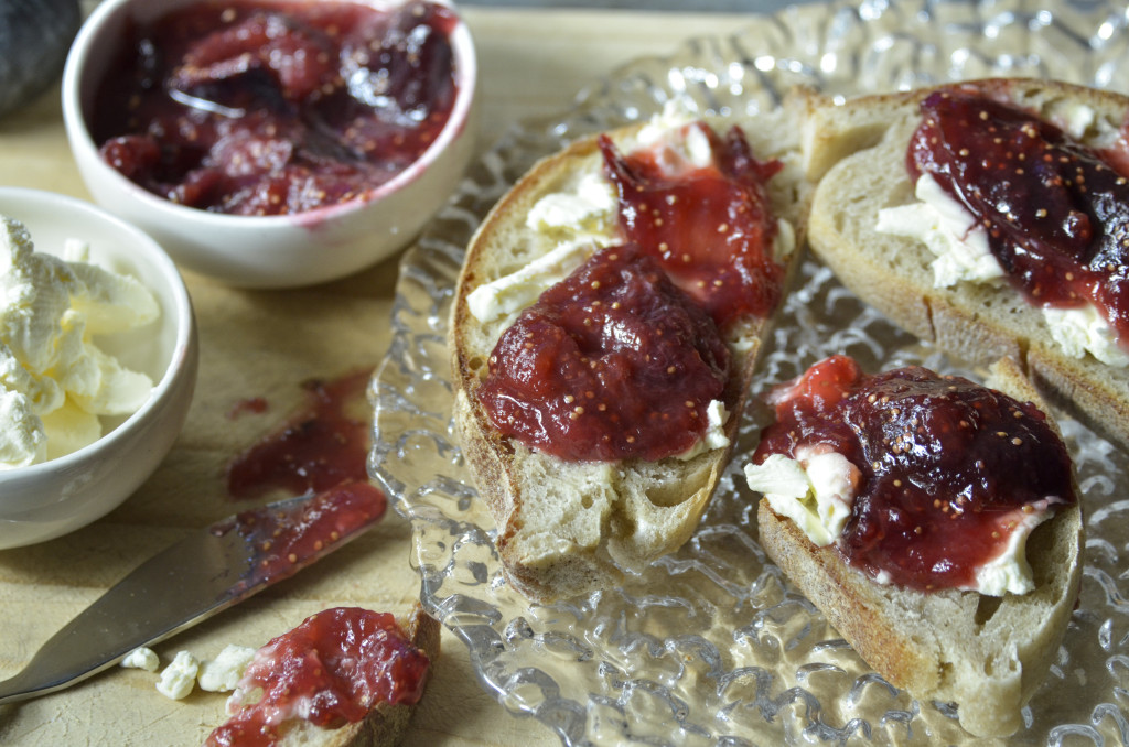 Rounding out the jam with some goat cheese and ciabatta bread
